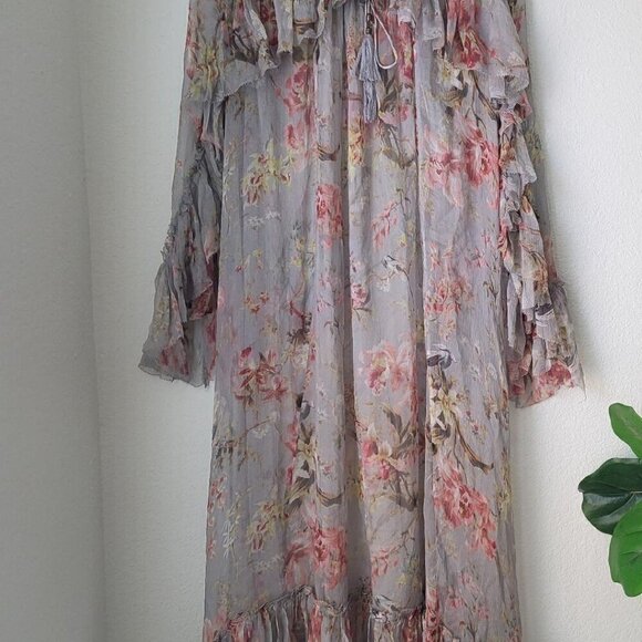 Zimmerman Floating Floral Print Chiffon-Silk Maxi Dress - Picture 1 of 16